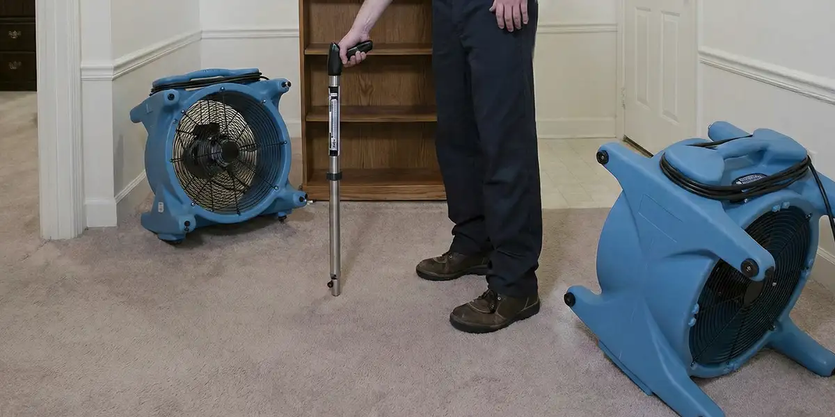 emergency water removal equipment deployed to dry a flooded residential interior in Staten Island, NY