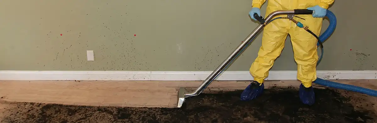sewage removal service performing deep cleaning and extraction of sewage from an indoor area in Staten Island, NY